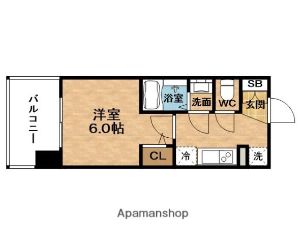 ESTEM PLAZA福島ジェネル(1K/7階)の間取り写真