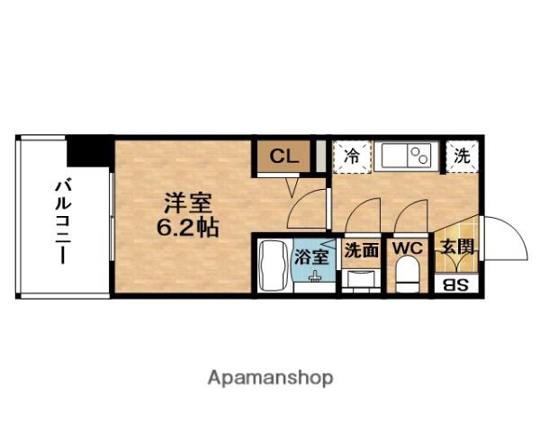 ESTEM PLAZA福島ジェネル(1K/6階)の間取り写真