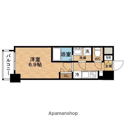 LALAPLACE大阪福島ミラ(1K/5階)の間取り写真