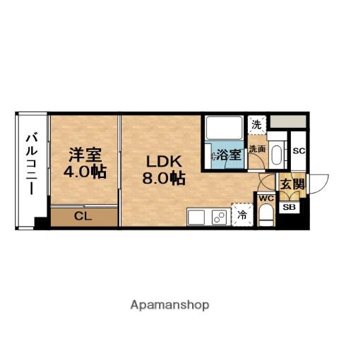 BUENAVISTA梅田ノース(1LDK/8階)の間取り写真