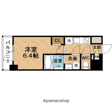 ESLEAD南森町ラグシス(1K/7階)の間取り写真