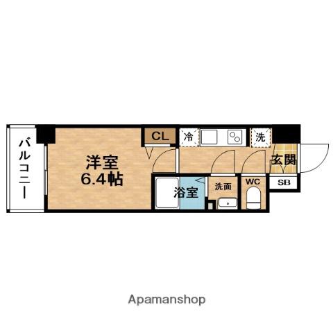 LALAPLACE大阪福島アビリテ(1K/3階)の間取り写真