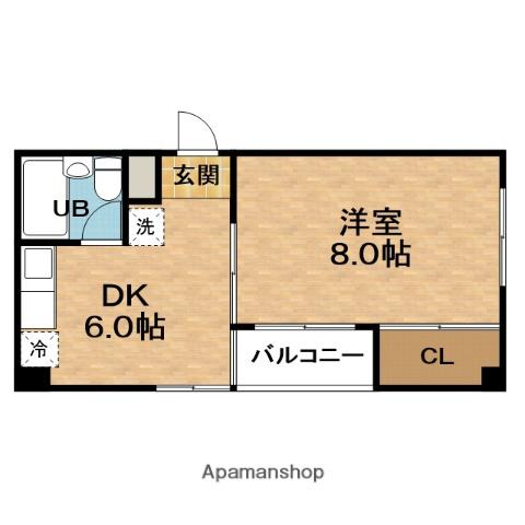 吉田ハイツ(1DK/2階)の間取り写真