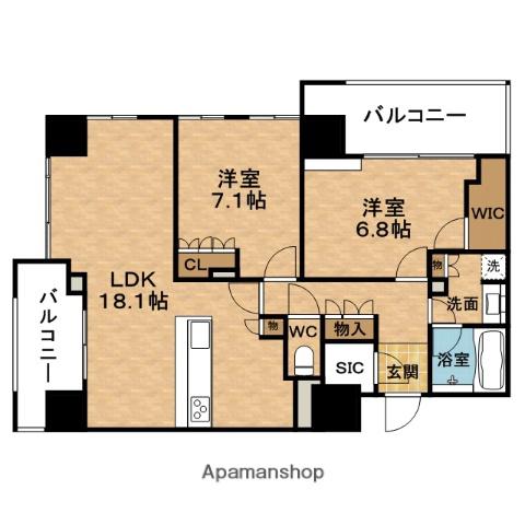 PREMIST梅田ノース(2LDK/7階)の間取り写真