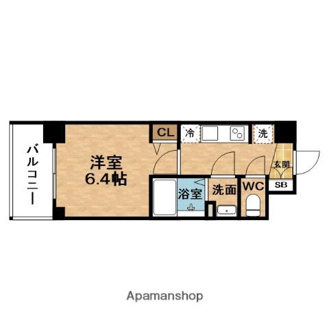 PRESSANCE福島ミッドエル(1K/3階)の間取り写真