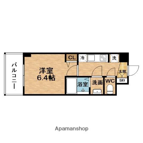 PRESSANCE福島ミッドエル(1K/6階)の間取り写真