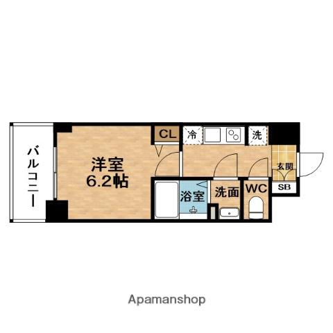 PRESSANCE福島ミッドエル(1K/2階)の間取り写真