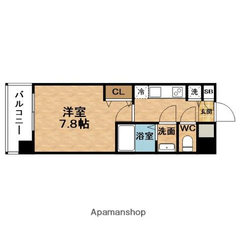 ルミエール野田阪神(1K/5階)の間取り写真