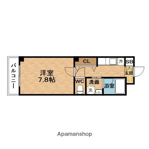 ルミエール野田阪神(1K/6階)の間取り写真