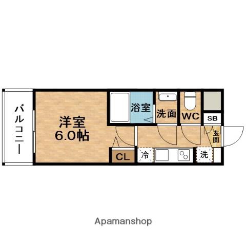 GRANDQUALITE北梅田(1K/7階)の間取り写真