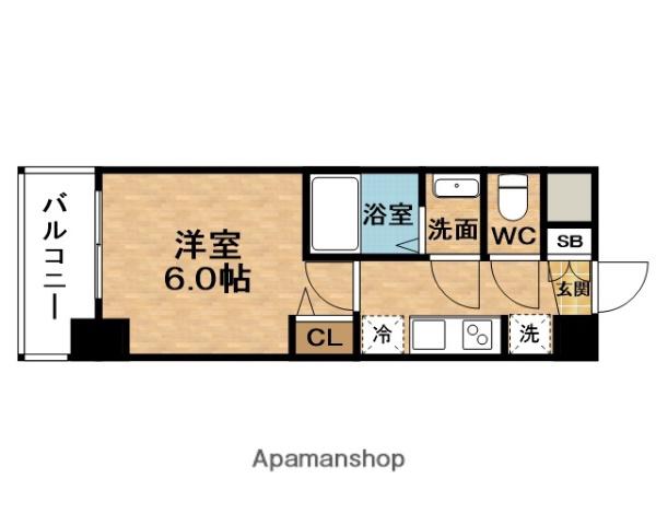 GRANDQUALITE北梅田(1K/3階)の間取り写真