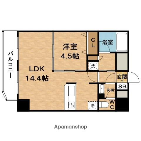 SERENⅠTE梅田北プレミアム(1LDK/2階)の間取り写真