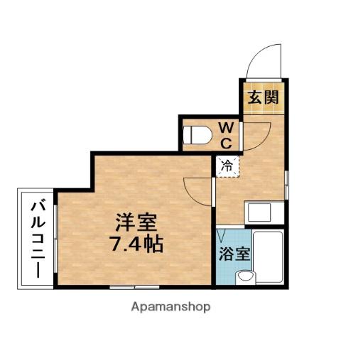 サンハイツ竹林(1K/4階)の間取り写真