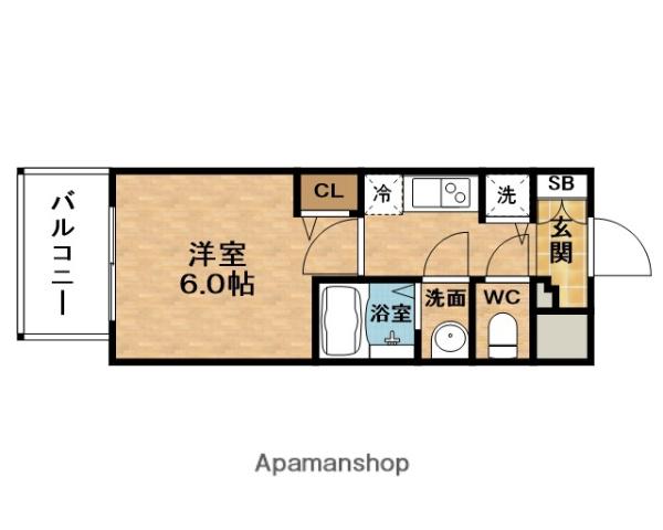 PRESSANCE大阪ゲートシティ(1K/12階)の間取り写真