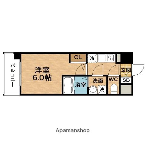 ESLEADレジデンス梅田グランデ(1K/9階)の間取り写真