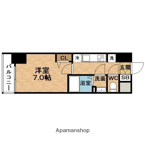 PRESSANCE福島吉野ミナージ(1K/11階)の間取り写真