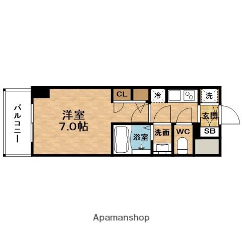 エス-RESIDENCE福島ALOVITA(1K/10階)の間取り写真