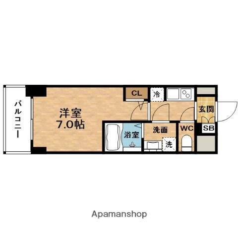 S-RESIDENCE福島ALOVITA(1K/10階)の間取り写真