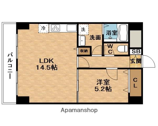 阪神HIGHグレードマンション3番館(1LDK/3階)の間取り写真