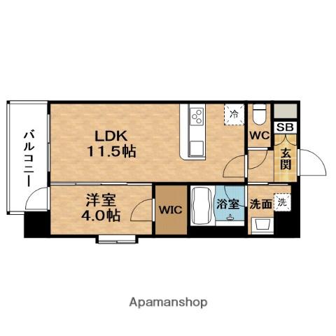 SPLENDIDE中之島DUE(1LDK/3階)の間取り写真