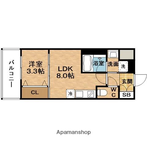 SPLENDIDE中之島DUE(1LDK/10階)の間取り写真