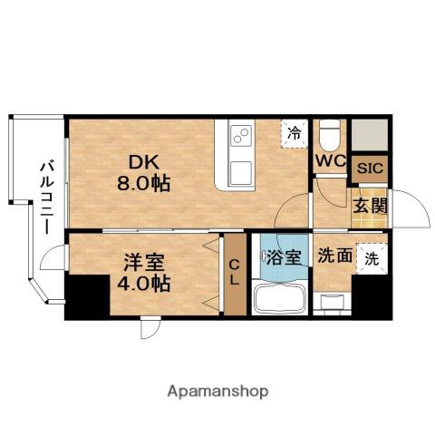 ESTEM COURT大阪福島ルアーナ(1DK/5階)の間取り写真