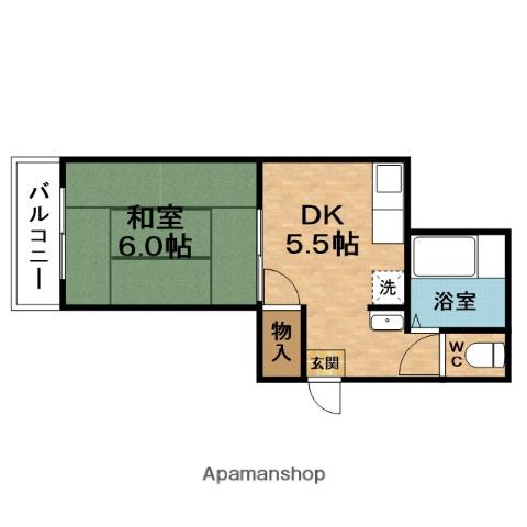 コンラッドUMEDA(1DK/2階)の間取り写真