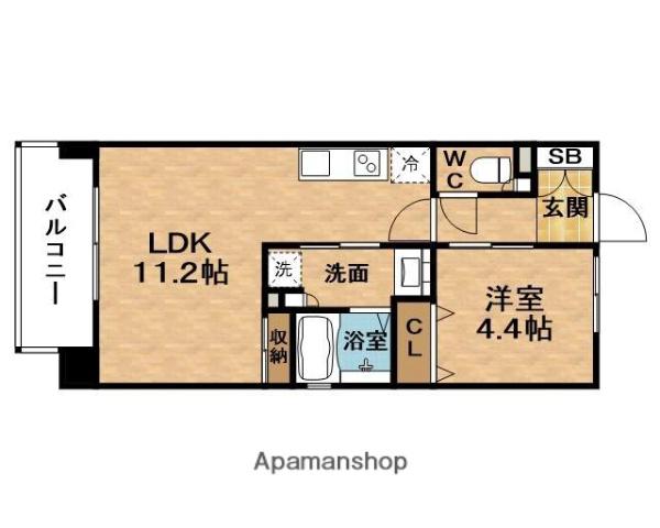 グリュックMAISON S-EBIE XI(1LDK/4階)の間取り写真