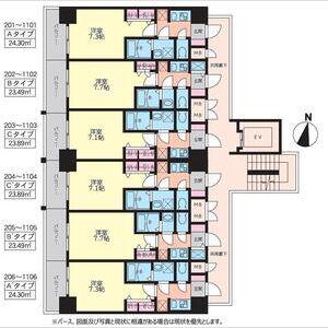 S-RESIDENCE三国ウエスト(1K/11階)の間取り写真