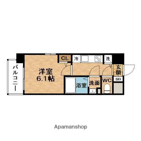 ESLEADレジデンス大阪福島イースト(1K/5階)の間取り写真