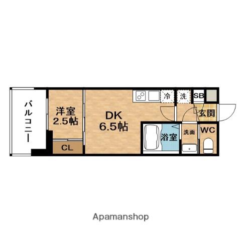 SERENⅠTE中崎町リアン(1DK/11階)の間取り写真