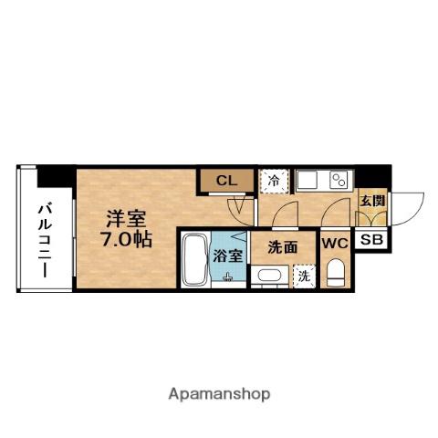 エス-RESIDENCE大阪同心(1K/12階)の間取り写真
