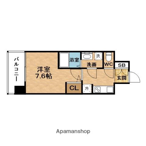 エス-RESIDENCE大阪同心(1K/8階)の間取り写真