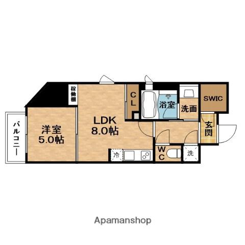 SEASONFLATS梅田北(1LDK/8階)の間取り写真