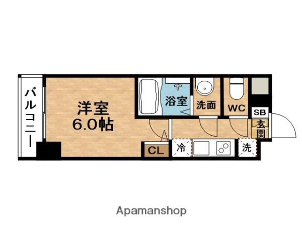ESLEADレジデンス大阪福島フロント(1K/12階)の間取り写真