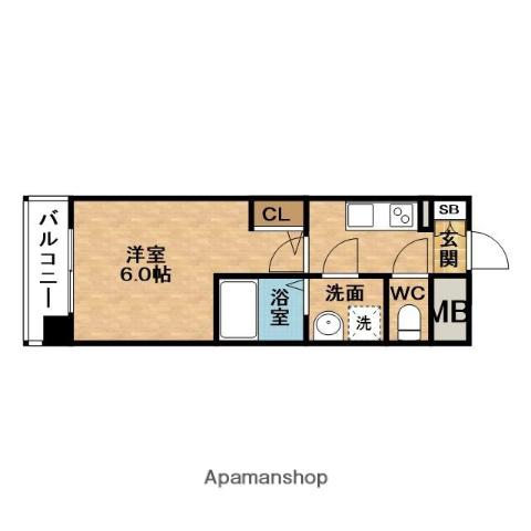 ESLEADレジデンスグラン大阪福島ノース(1K/3階)の間取り写真