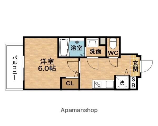 ESLEADザ・グラン天六(1K/14階)の間取り写真