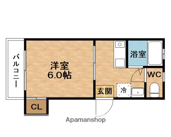 山下ハイツ(1K/2階)の間取り写真