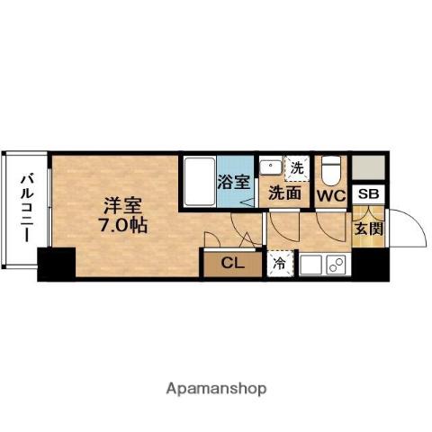エス-RESIDENCE福島玉川DEUX(1K/8階)の間取り写真