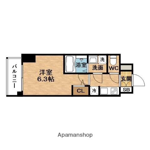 エス-RESIDENCE福島玉川TRES(1K/5階)の間取り写真