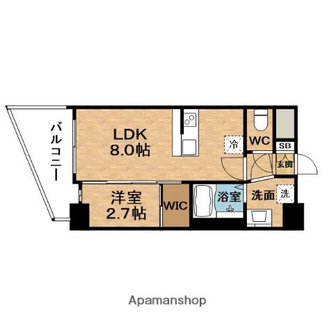 SERENⅠTE天六ミラク(1LDK/2階)の間取り写真
