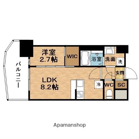 SERENⅠTE天六ミラク(1LDK/10階)の間取り写真
