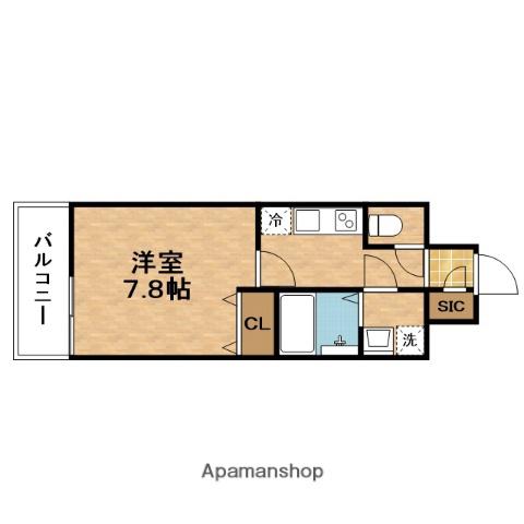 RESIDENCE塚本クラージュ(1K/8階)の間取り写真