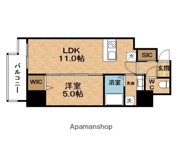 フェルザ福島(1LDK/10階)の間取り写真
