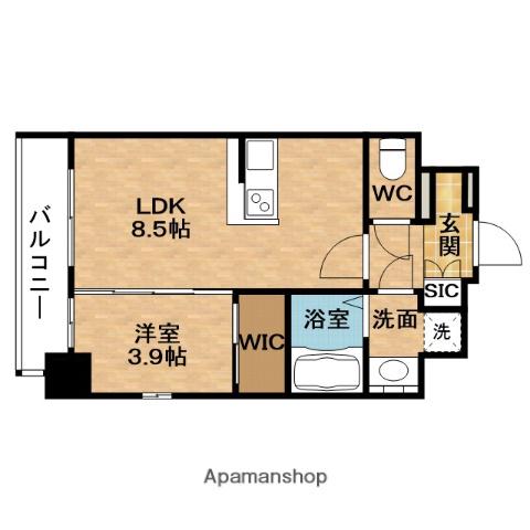 ESLEADレジデンス梅田マークス(1LDK/8階)の間取り写真