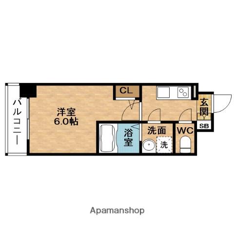 ESLEADレジデンス梅田マークス(1K/9階)の間取り写真