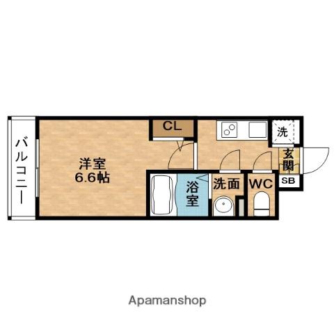 ESLEADレジデンス梅田マークス(1K/4階)の間取り写真