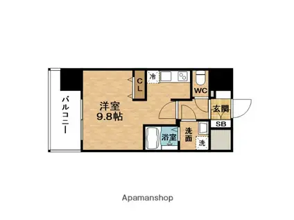 コンフォリア新梅田(ワンルーム/4階)の間取り写真