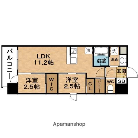 SERENⅠTEフラン梅田(2LDK/12階)の間取り写真
