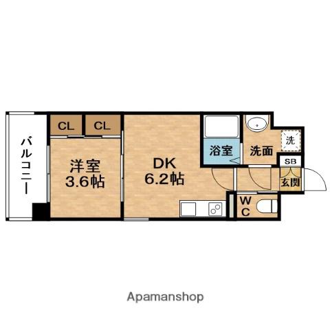 VIGORPOLIS528滝川公園Ⅲ(1DK/4階)の間取り写真
